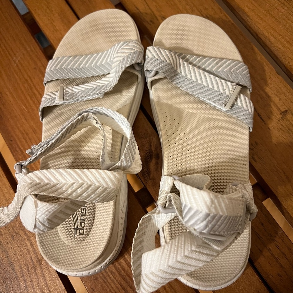 Stylish Gray Sandals by Skechers